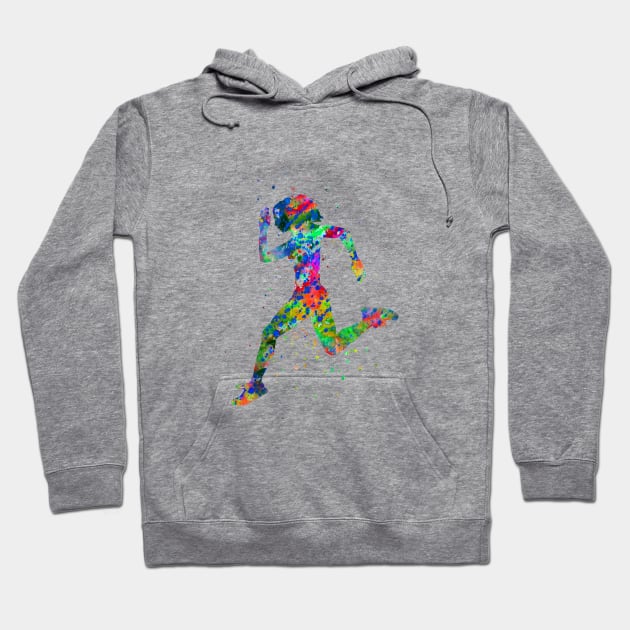 Running woman Hoodie by RosaliArt